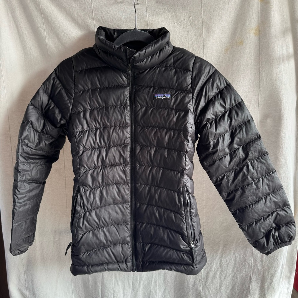 Patagonia kids L 12yo Black Zip Up Winter Puffer Jacket Better Sweater